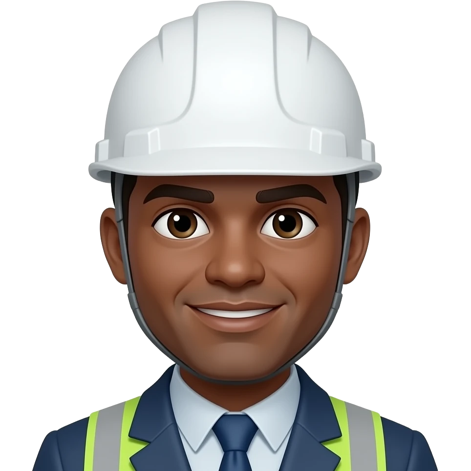 ingeniero casco blanco piel morena emoji