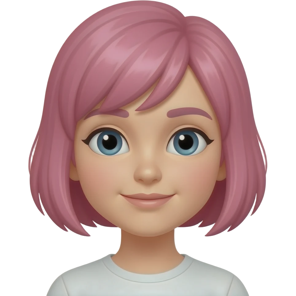 short pink hair emoji