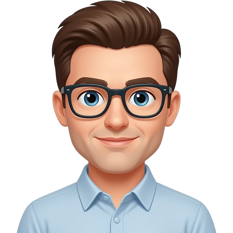 nerdy man with glasses and bad hair emoji