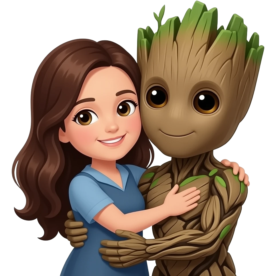 Mommy hugs Groot emoji