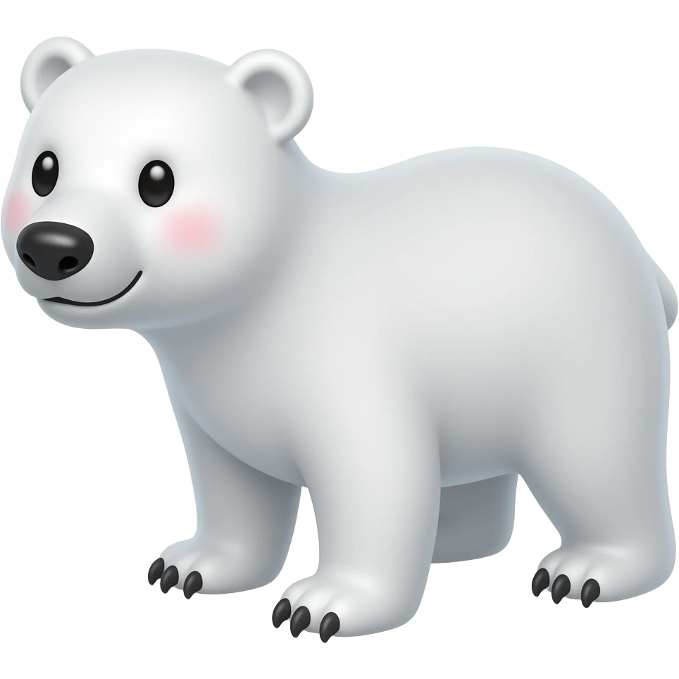 polar bear, cartoonish, standing on its 4 feets emoji