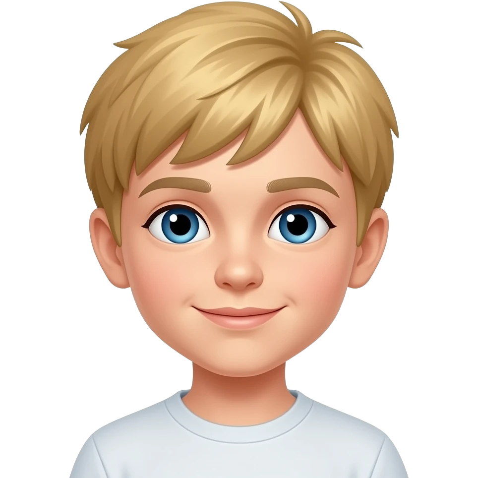 Boy kid blonde hair blue eyes emoji