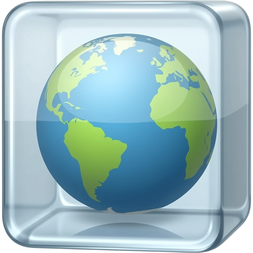 globe inside a glass block emoji