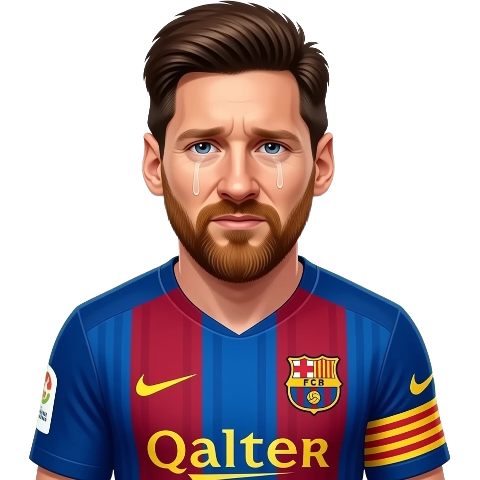 messi barcelona ağlayan emoji