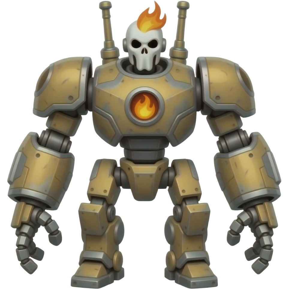 The marvel character Ghost Rider on a war robots frontiers robot as the pilot emoji