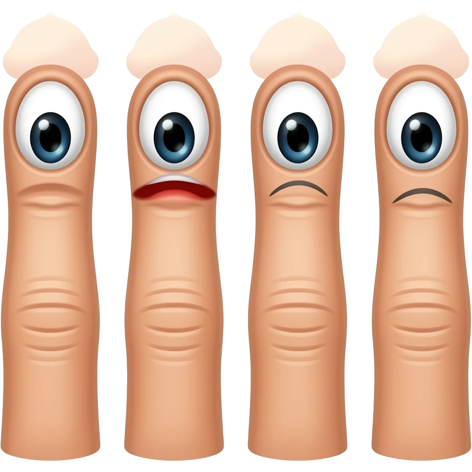 4 weird fingers emoji