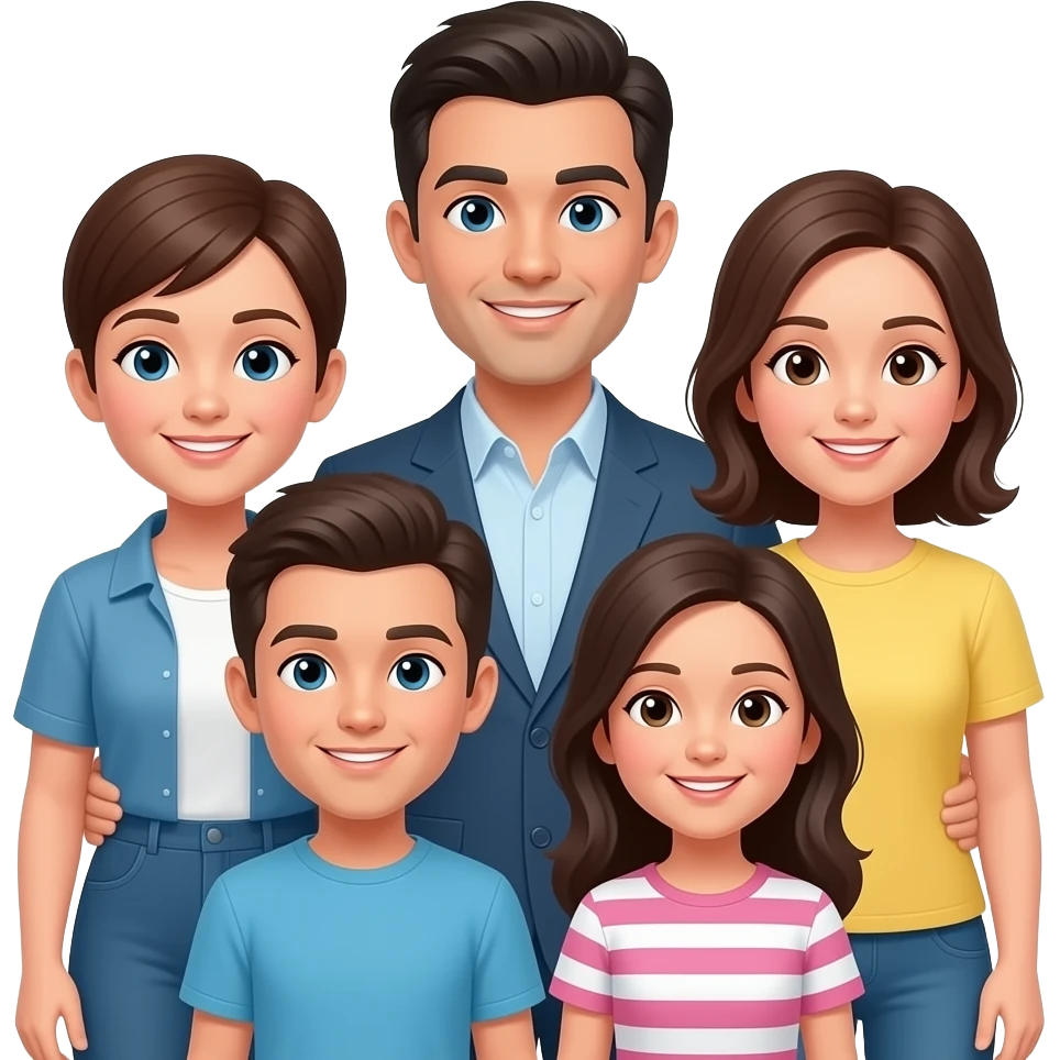 Family of 5 emoji