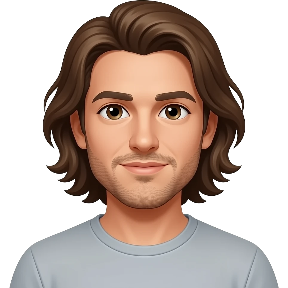 tan long haired man wi\th no beard emoji
