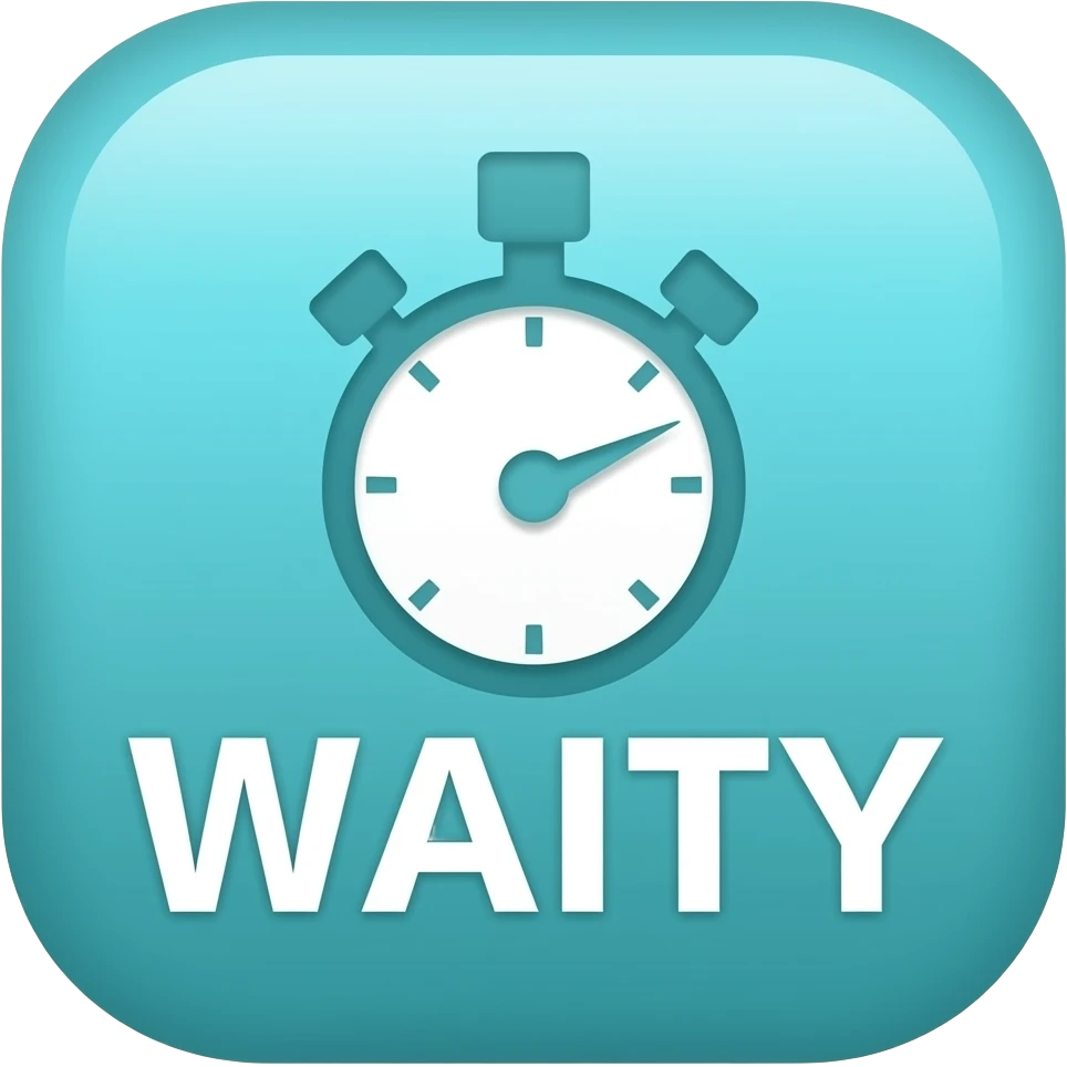 App logo for my app that shows wait times called “waity” emoji