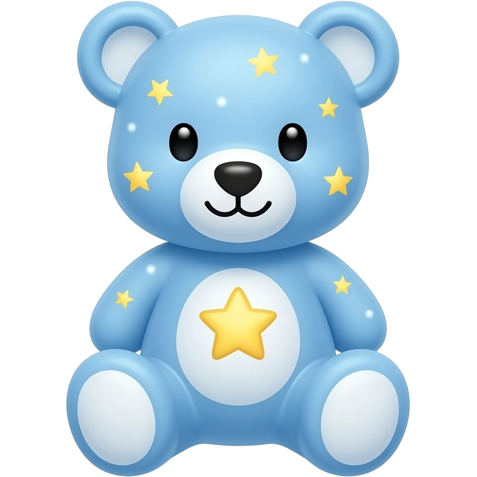 Light blue starry light blue magical teddy bear emoji
