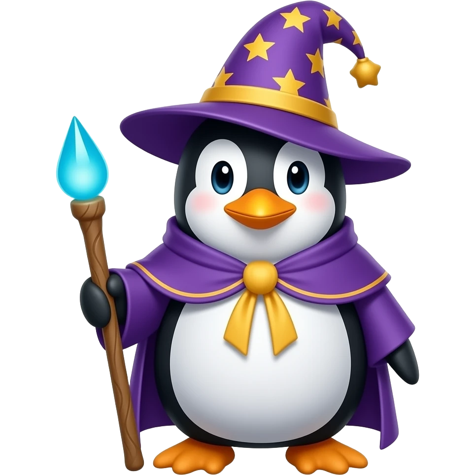 Penguin Wizard emoji