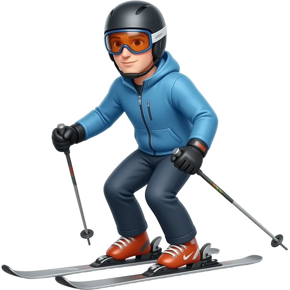 DavidO skiing while using AI with skis close together emoji