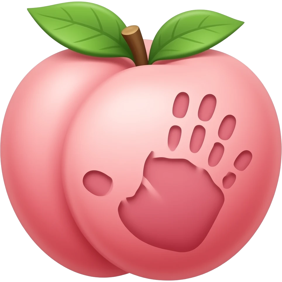 🍑 pink with one hand prints emoji