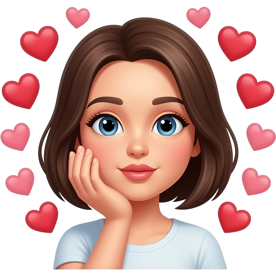 Добавить Сердечки  и воздушными поцелуями emoji