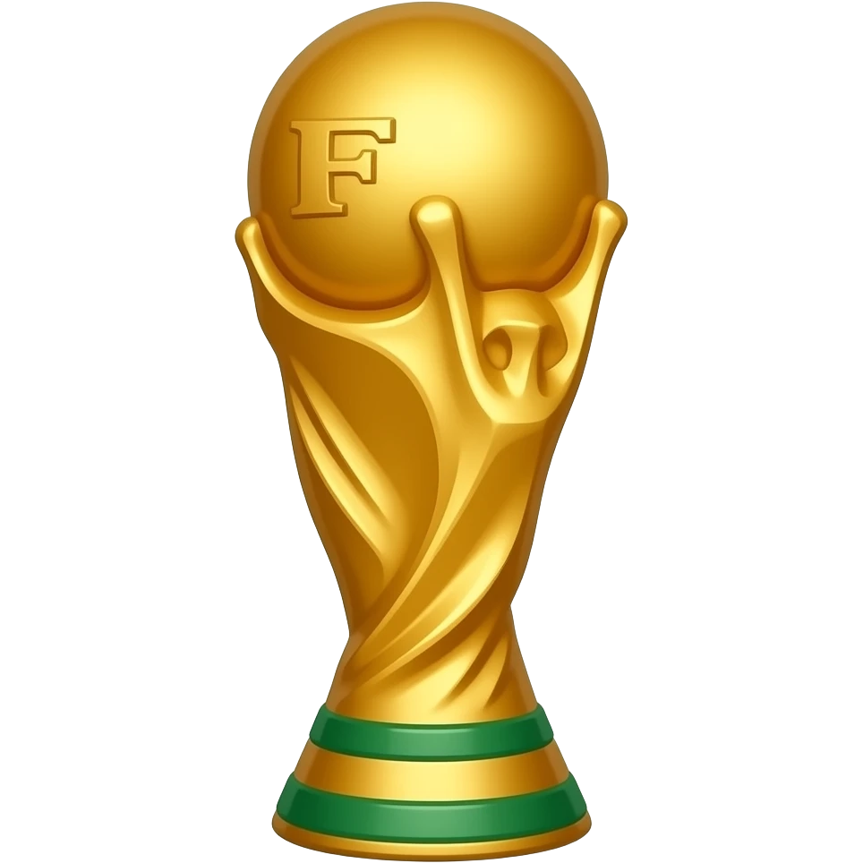 a world cup trophy with the letters FT engraved on it emoji