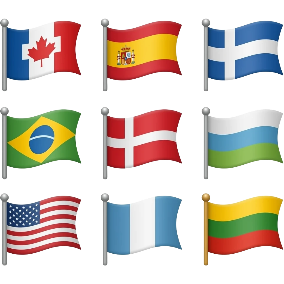 Flag different shapes emoji