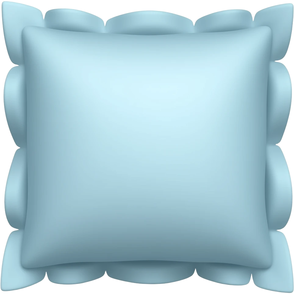 blue pillow cases with ruffles on the edges emoji