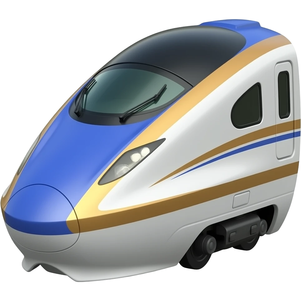 High speed train-shinkansen (model year: 2025) (iconic colour: blue yellow) emoji