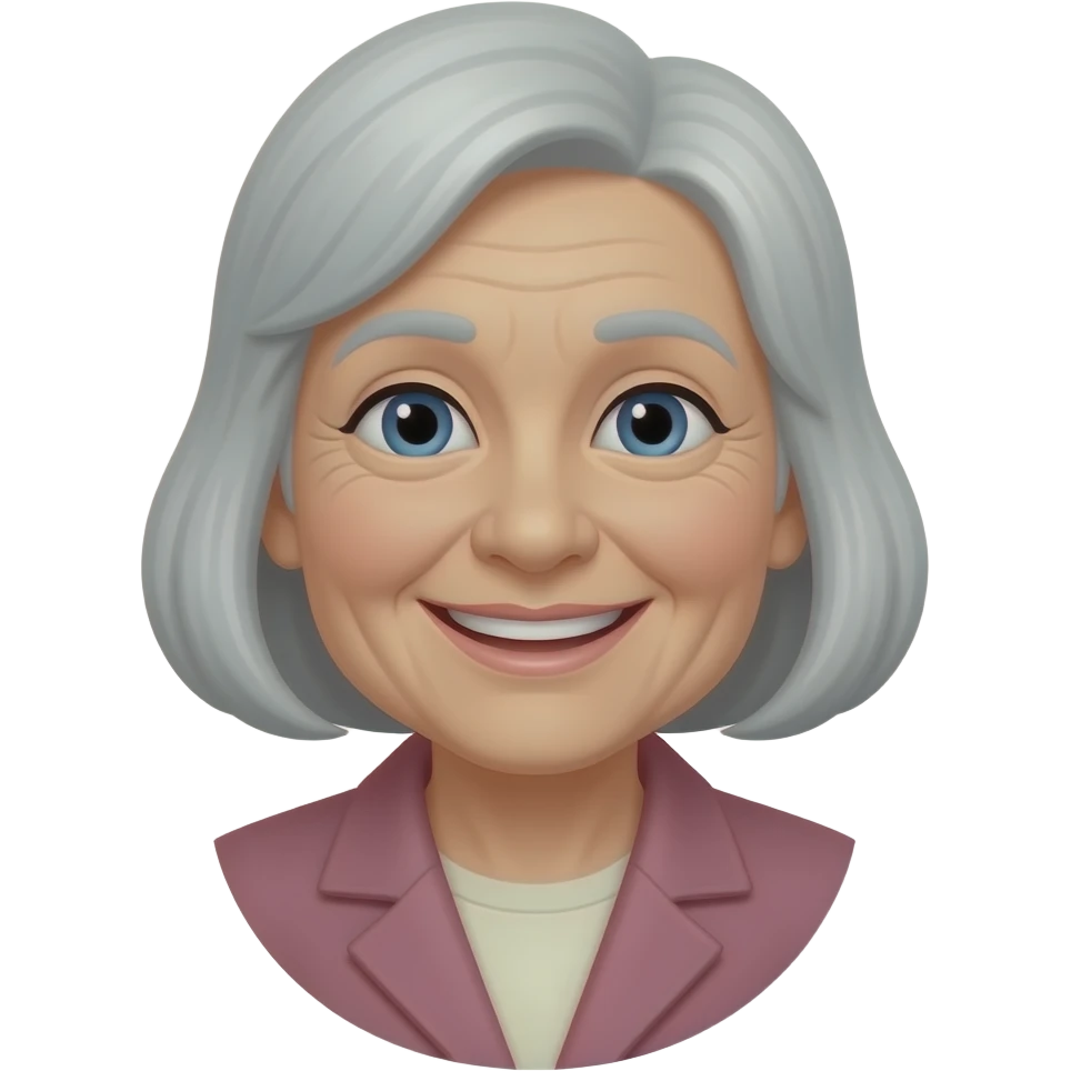 Uśmiech babcia bez zębów emoji