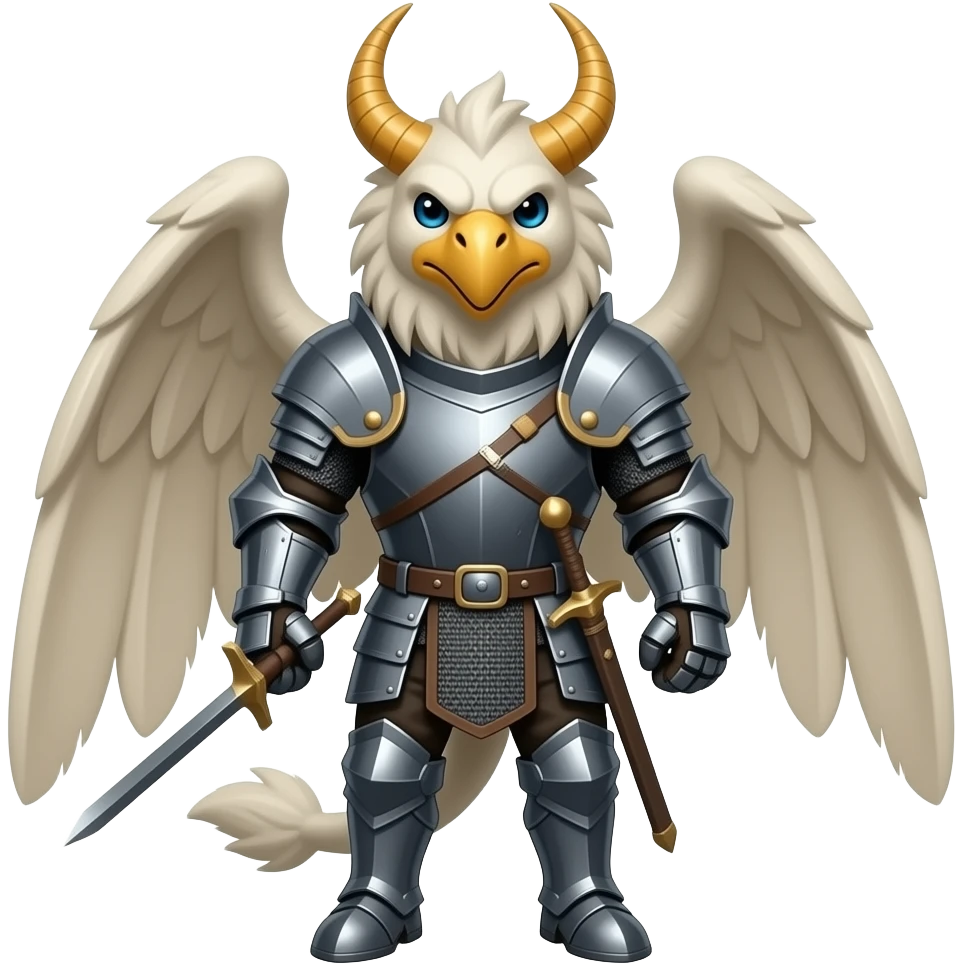 Fearless Griffin with armor emoji
