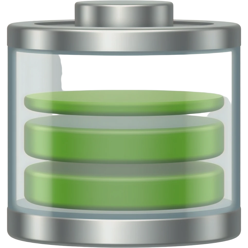 cartoon style less detailed battery emoji