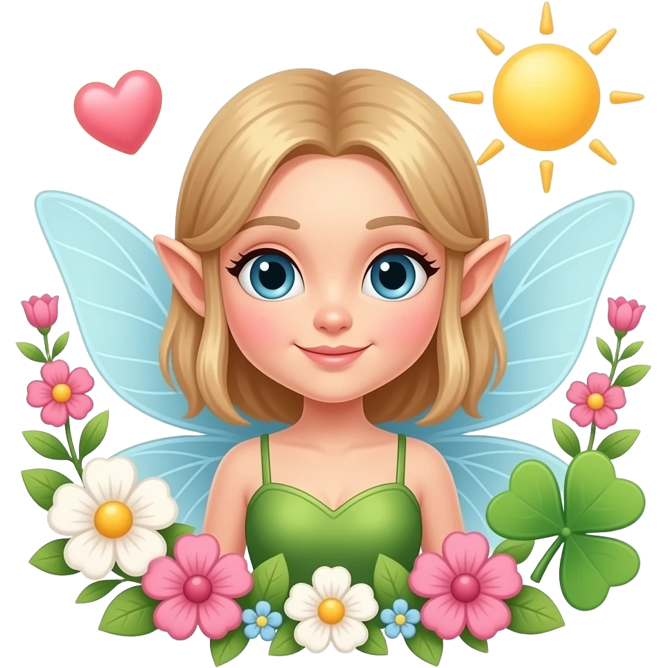 🌼💗🧝🏻‍♀️🧚🏻‍♀️🌞🍀 emoji