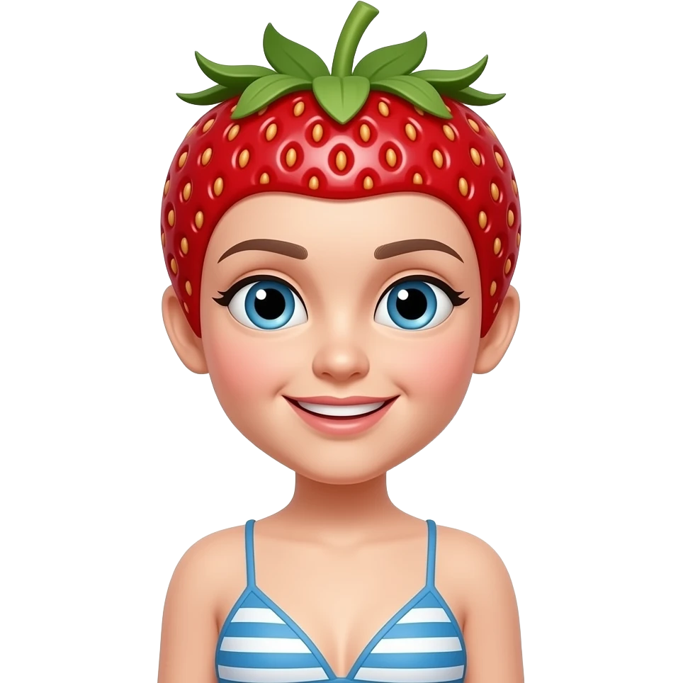 strawberry face wearing with bikini emoji