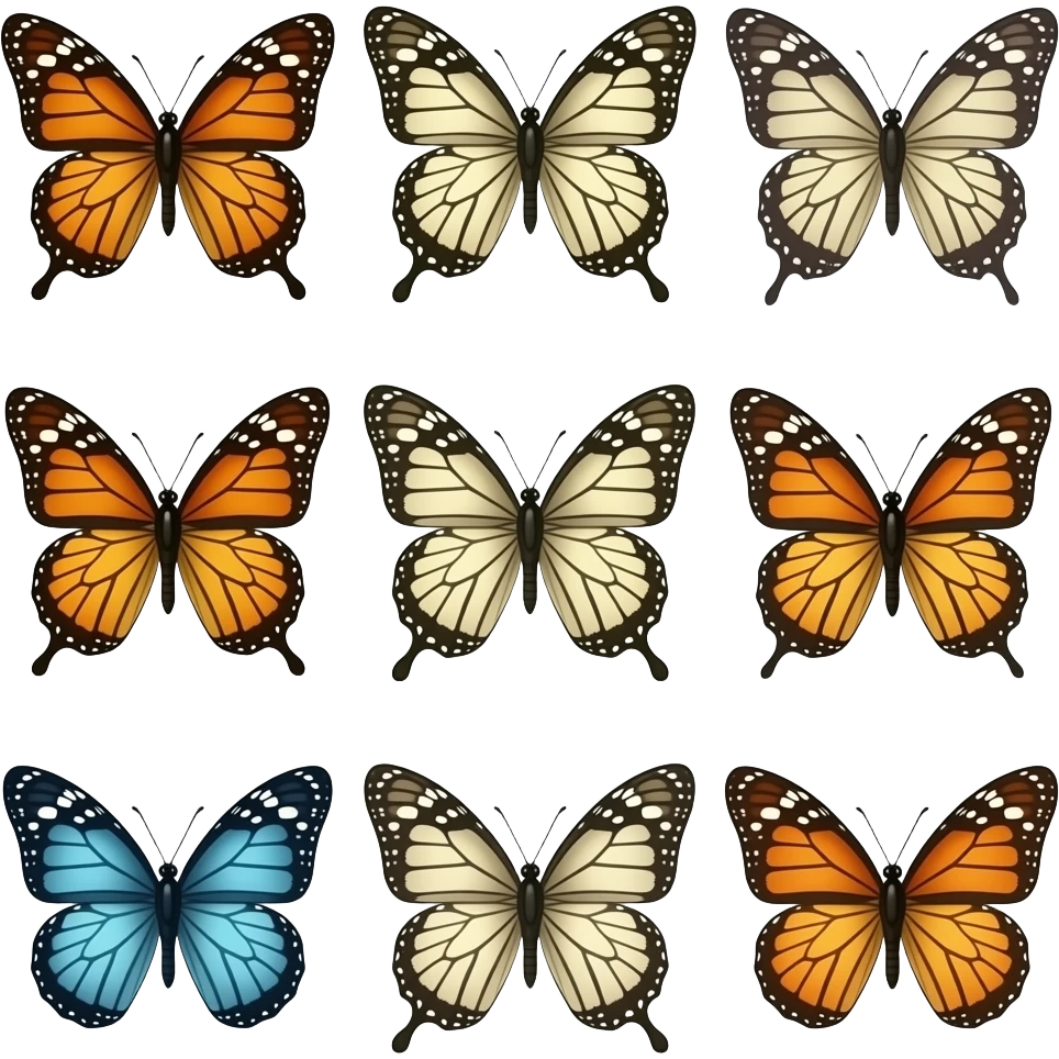 varias mariposas emoji