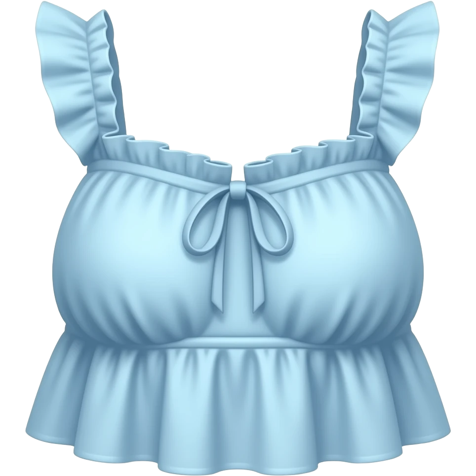 light blue modern cute pyjama top with ruffles emoji