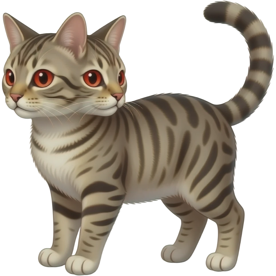 Cat with two heads and red eyes emoji