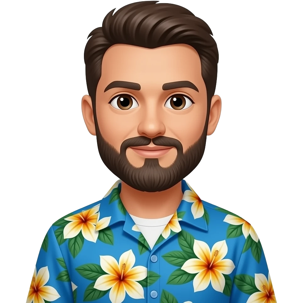 man with beard in Hawaiian Shirt emoji