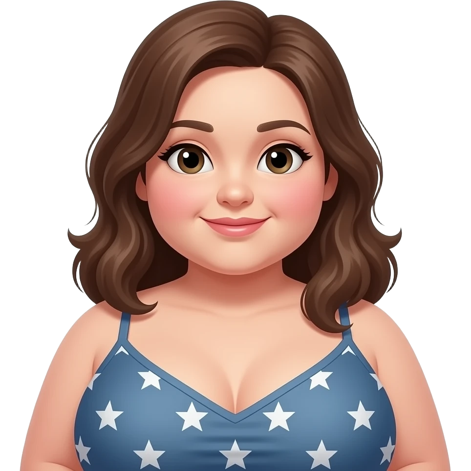 Short chubby naked woman. Bubble butt, saggy breasts. emoji