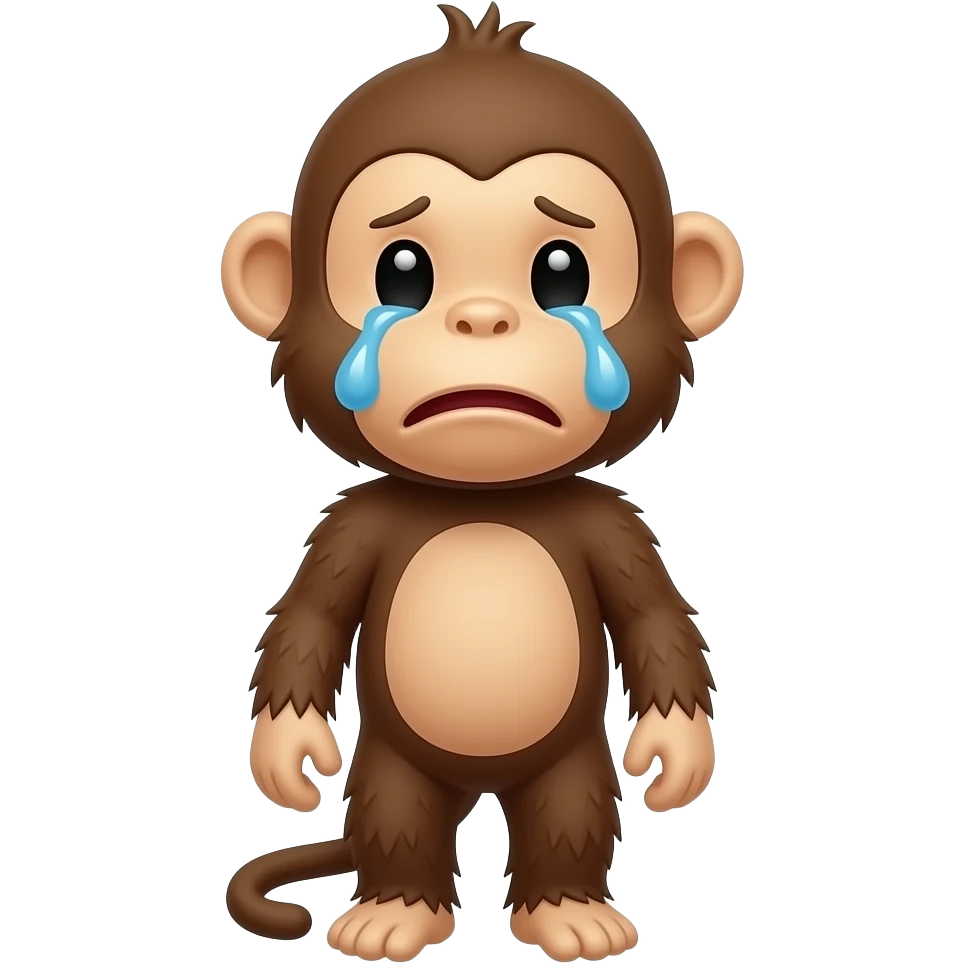 monkey crying a tear emoji