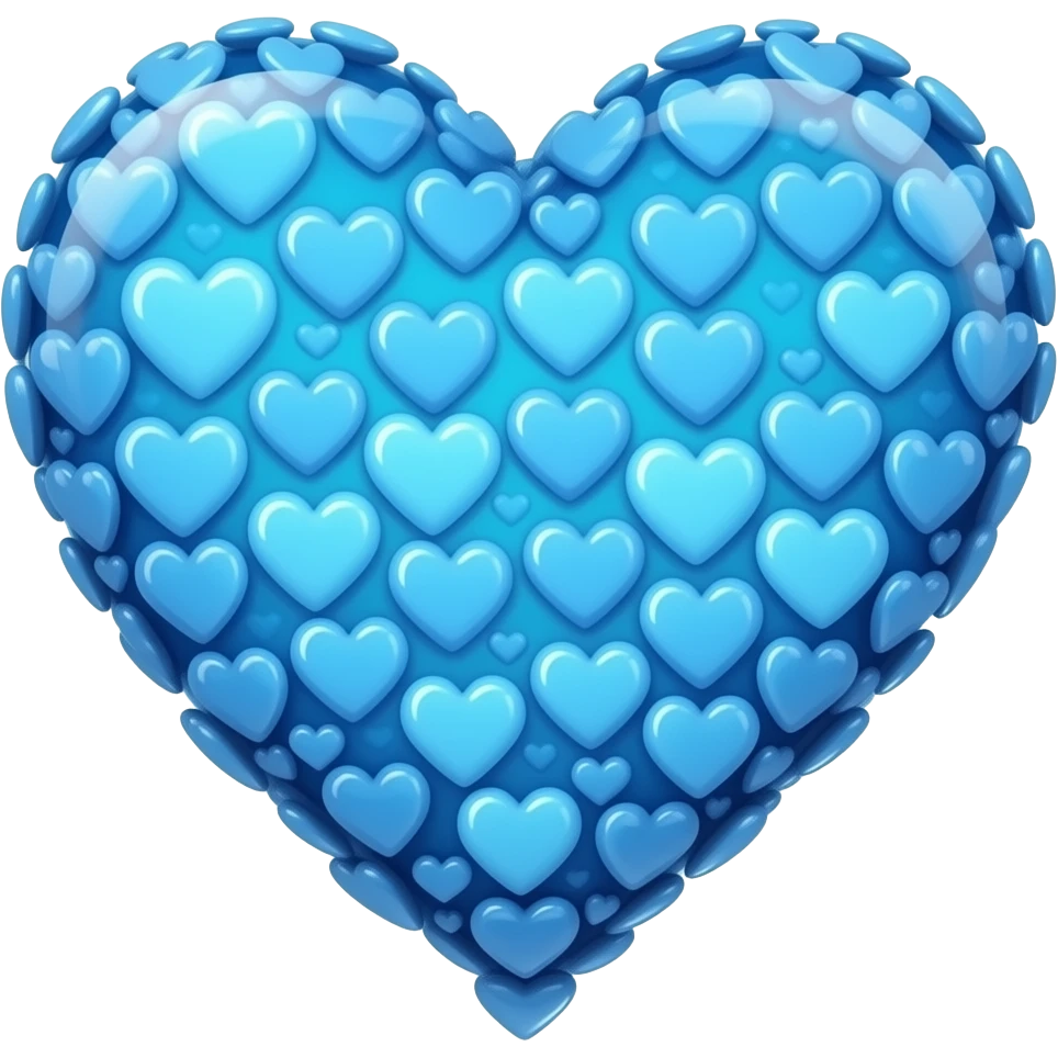 heart made with many blue light hearts🩵 emoji