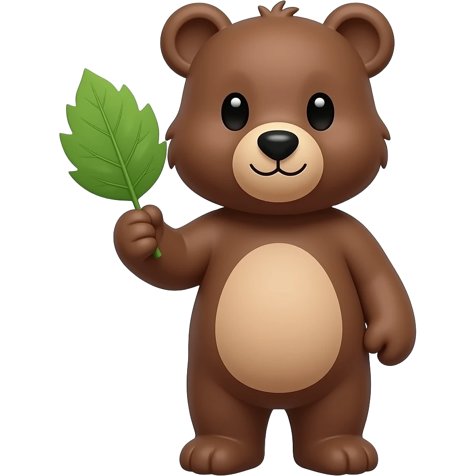 Bear with leaf emoji