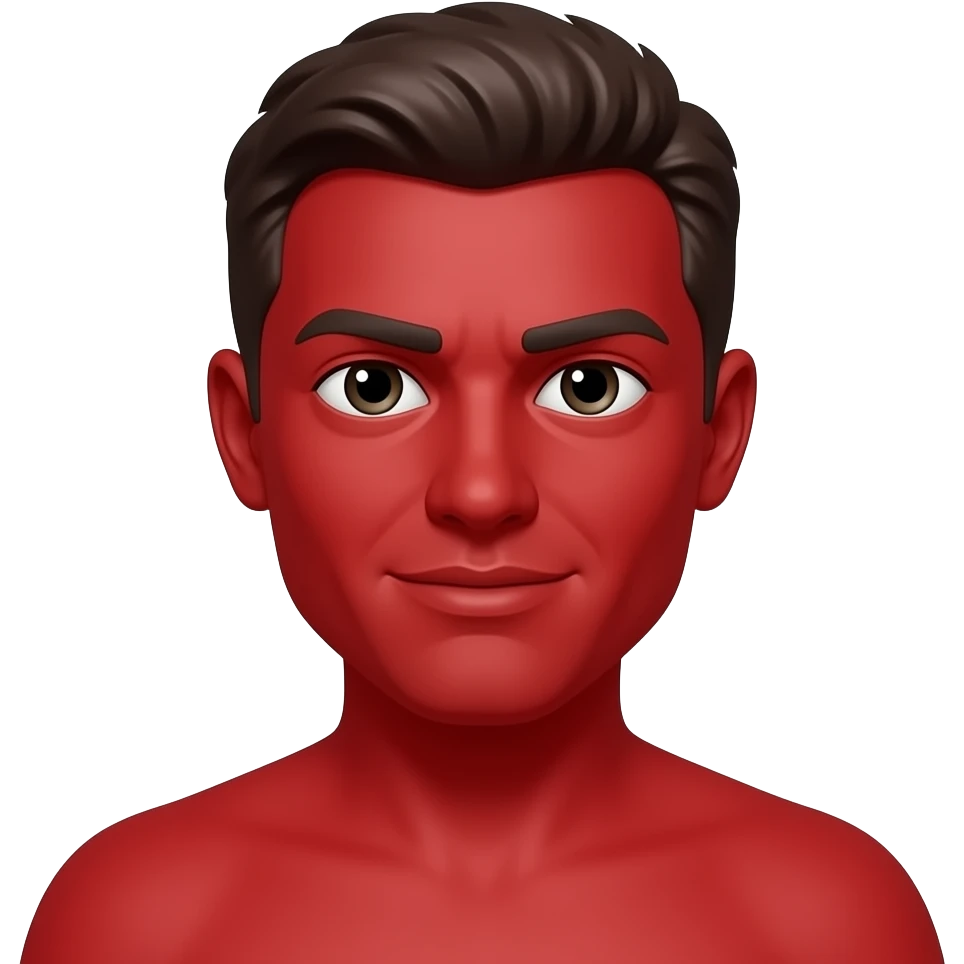 Completely red face emoji