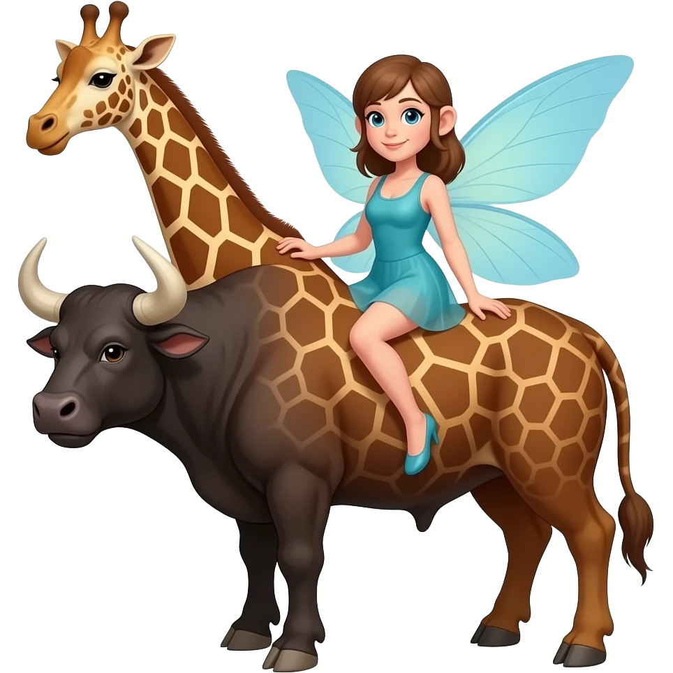 I want a fusion of fairy giraffe bull monkey emoji