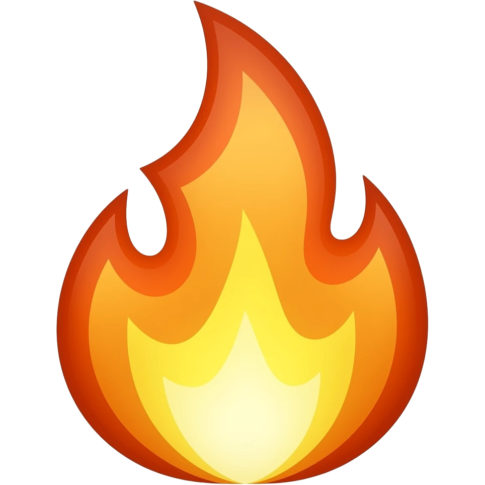 glittery fire emoji