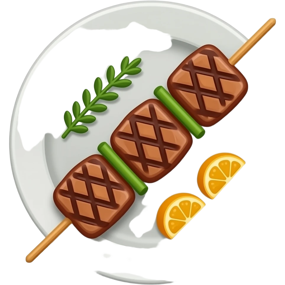 Chuzo de carne asada cerdo sib plato emoji