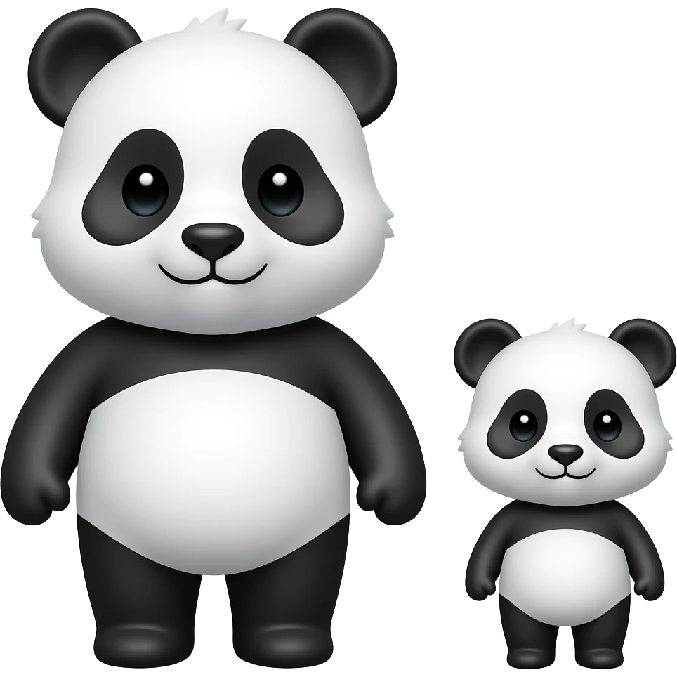 Panda and cub emoji