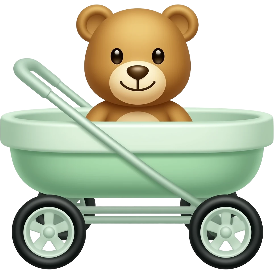 Mint teddy buggy front view emoji