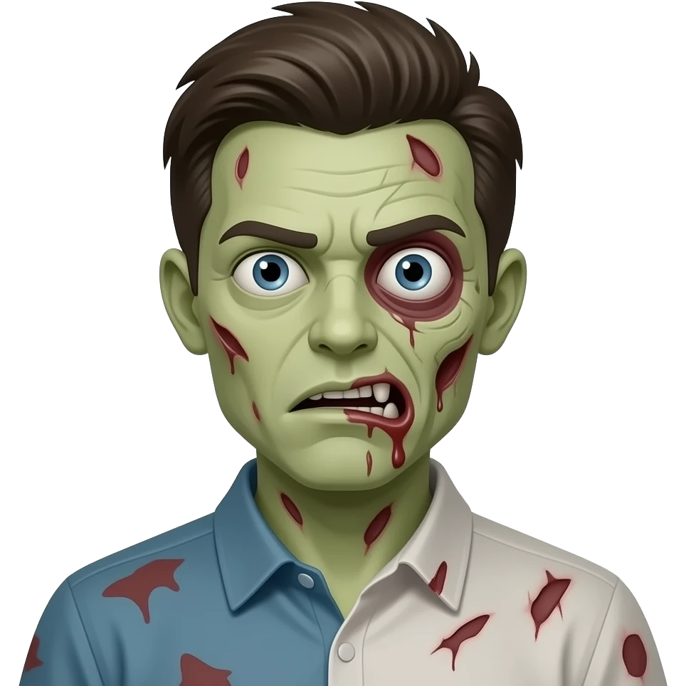 Make a half human half zombie emoji emoji