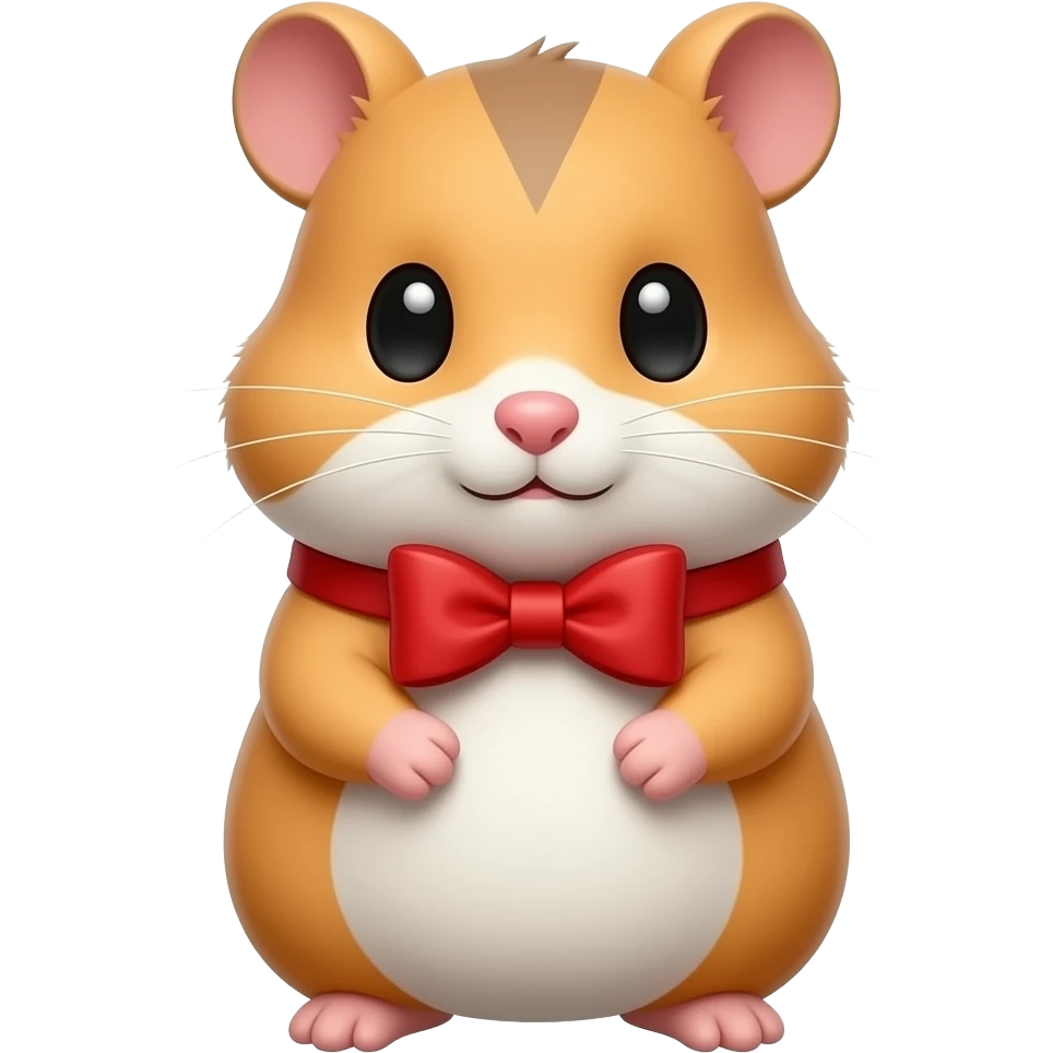 Hamster with a bow emoji
