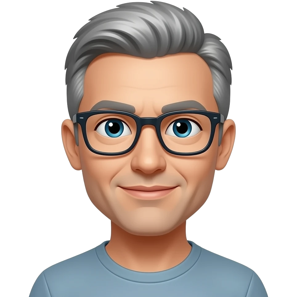 Short grey hair  glasses emoji
