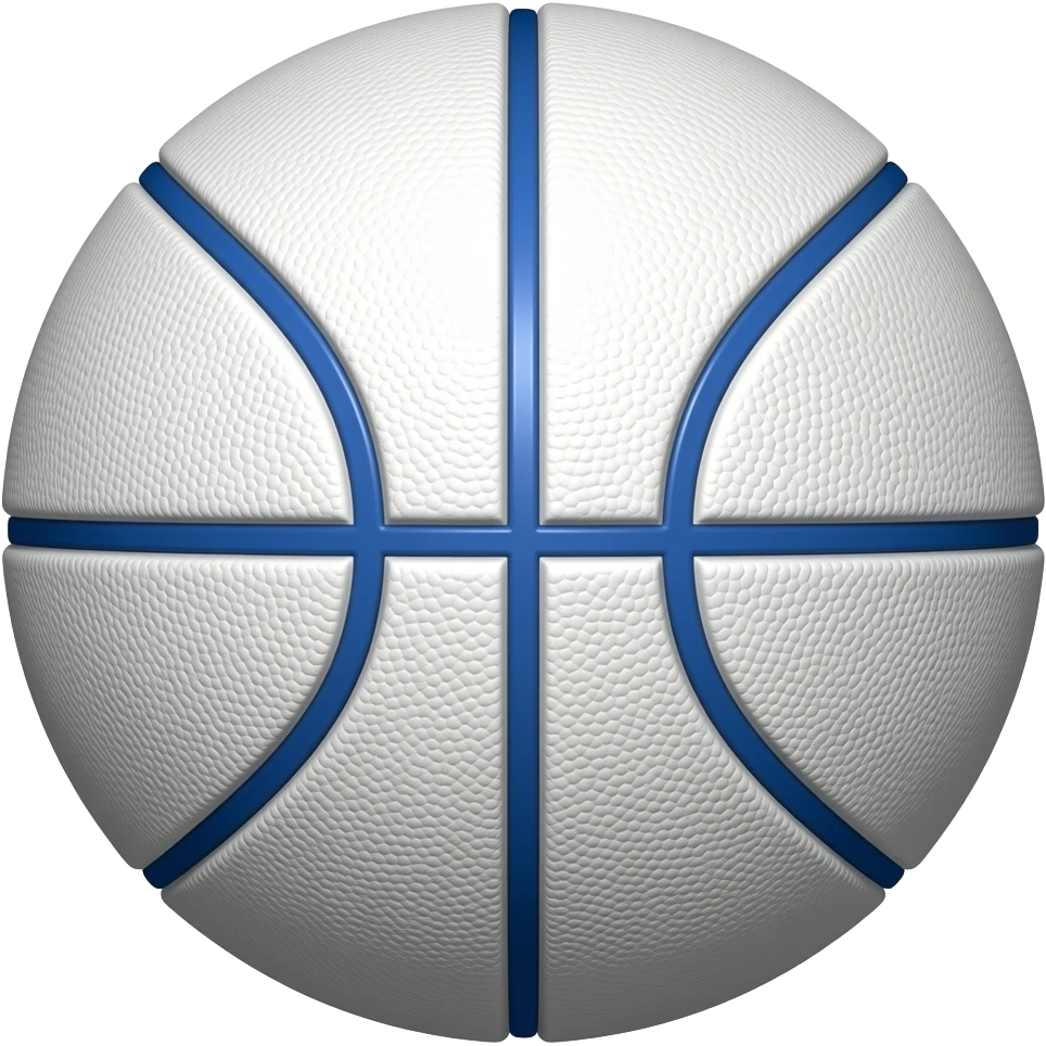 white basket ball with blue and red strips emoji