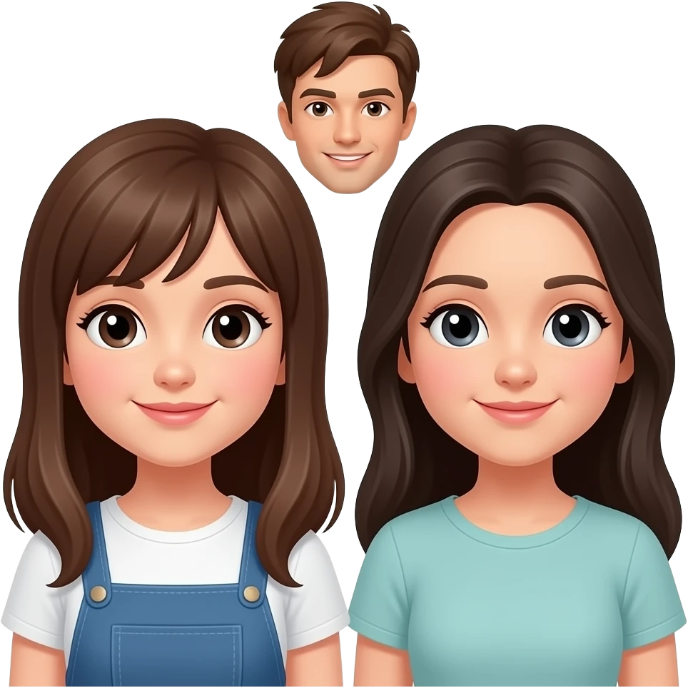 Two girls one guy emoji