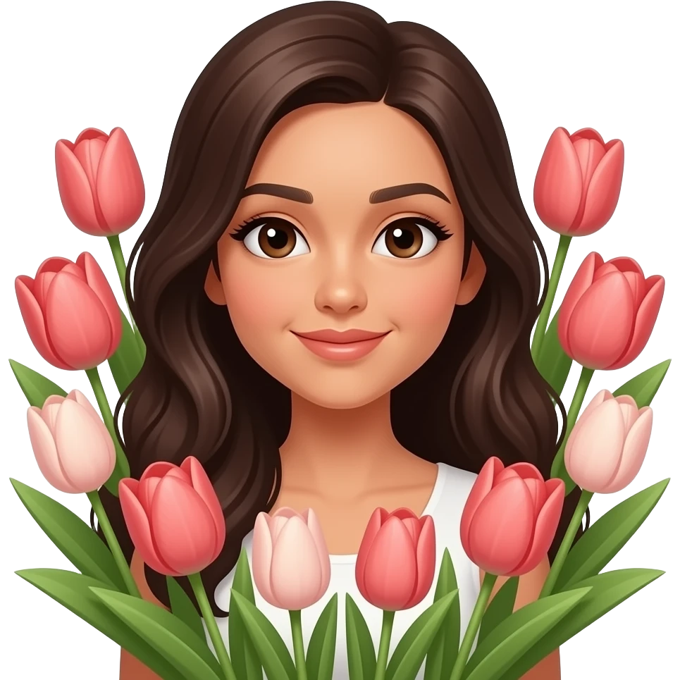 Aysha in tulip emoji