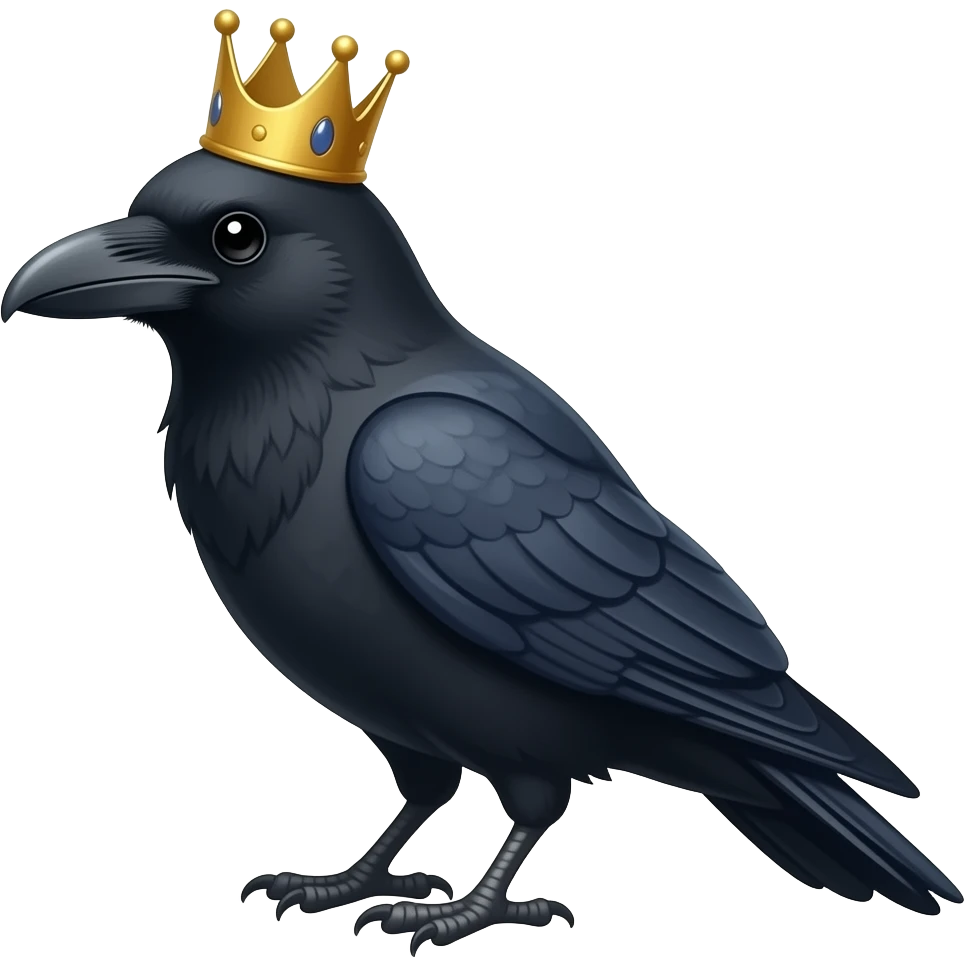 Crow with a crown emoji