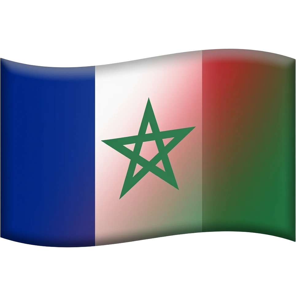 Un drapeau mix entre France et Maroc emoji