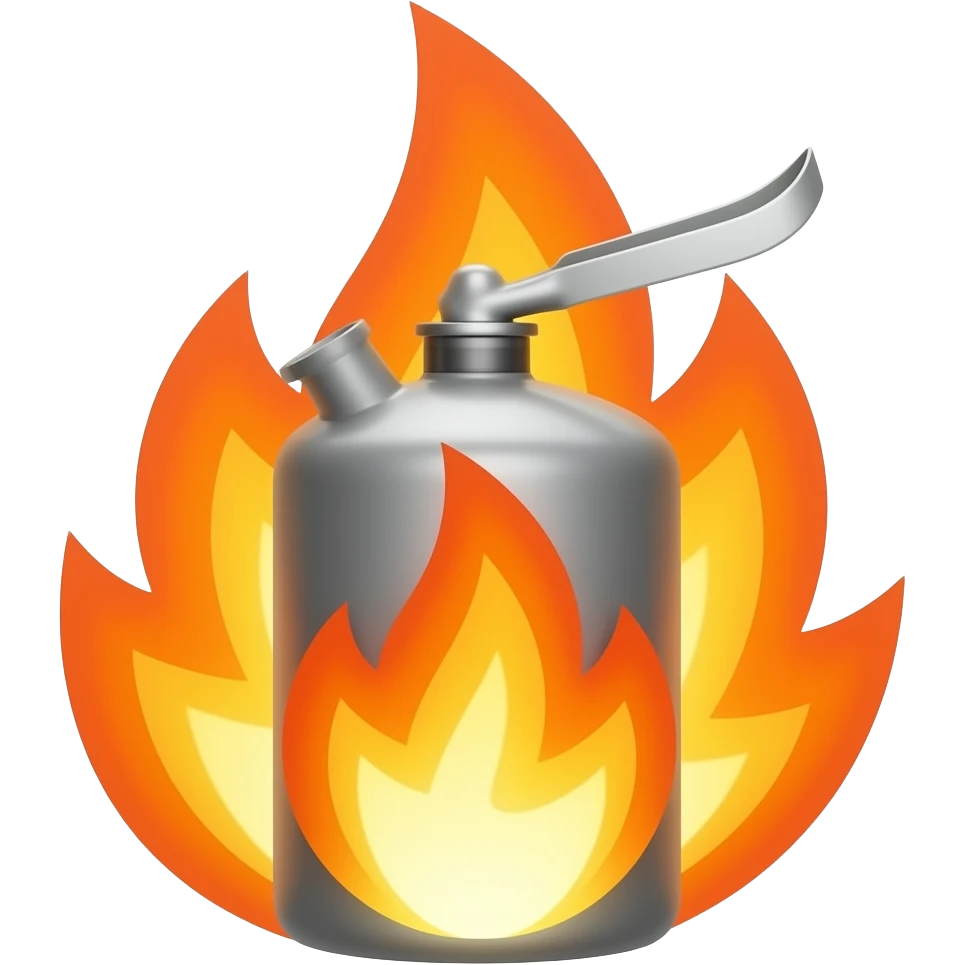 канистра бензина   с огнем emoji